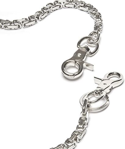 سلسلة محفظة من الفولاذ المقاوم للصدأ للرجال والنساء والأولاد والبنات، سراويل لراكبي الدراجات النارية من جان بانك سلسلة مفاتيح طويلة باللون الأسود والفضي SKZK in Kuwait