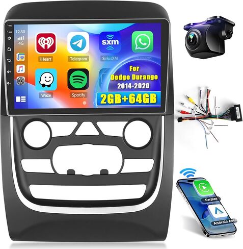Hikity Android Car Stereo for Dodge Durango 2014-2020 Radio 2+64G 9 Inch Touchscreen Radio Carplay Android Auto Support WiFi Bluetooth FM EQ Backup Camera in Saudi Arabia