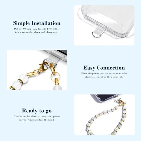 Natural raw stone beaded phone wrist strap, detachable shiny amethyst phone lanyard chain, key chain,Handbag chain in Kuwait