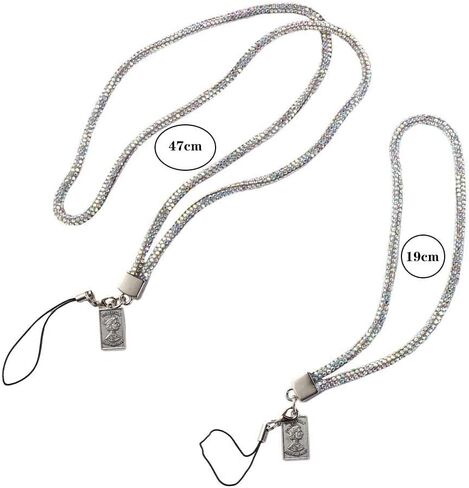 Pokinge Rhinestone Phone Lanyard, Bling Shoulder Strap Phone Handbag Lanyard, Anti-Lost Women Phone Lanyards Rope in Kuwait