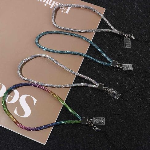 Pokinge Rhinestone Phone Lanyard, Bling Shoulder Strap Phone Handbag Lanyard, Anti-Lost Women Phone Lanyards Rope in Kuwait
