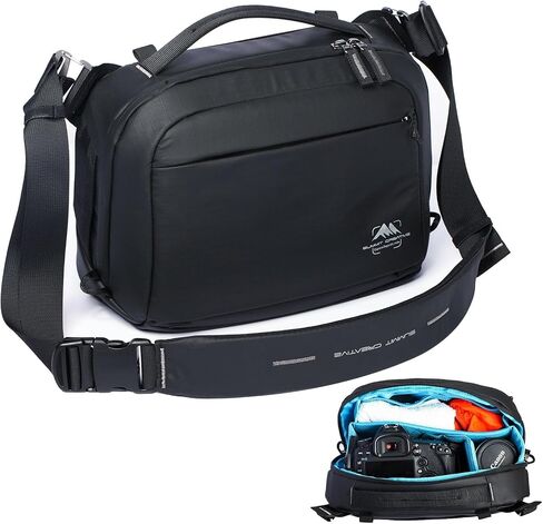 Small Camera Bag for Photographers,Compact Camera Shoulder Bag with Rain Cover in Saudi Arabia