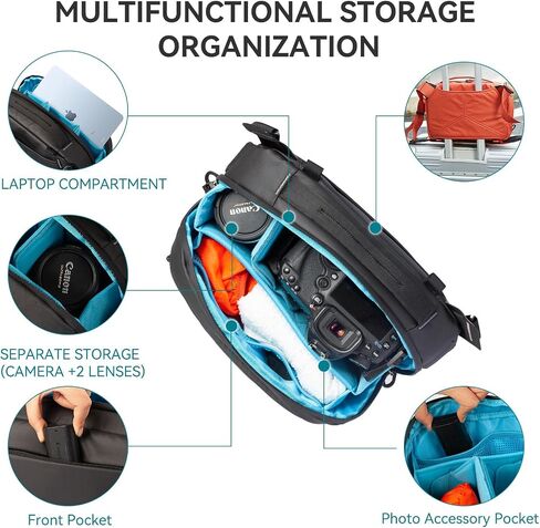 Small Camera Bag for Photographers,Compact Camera Shoulder Bag with Rain Cover in Saudi Arabia