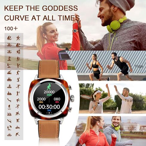 wonlex Smart Watch with Amber Accent Nylon Strap, Men Women Fashionable Round Smartwatch DIY Dials Bluetooth Call Make Receive/Answer Sleep Tracking in Saudi Arabia