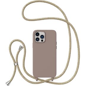 حافظة ZTOFERA Crossbody لهاتف iPhone 15 Pro مع حزام حبل قابل للتعديل، غطاء ناعم من السيليكون السائل لهاتف iPhone 15 Pro 6.1 بوصة - أسود in Kuwait