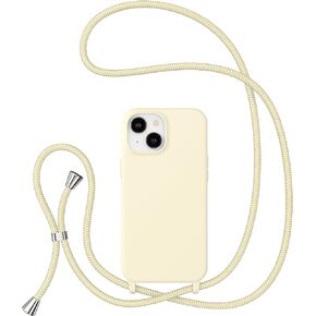 ZTOFERA Crossbody Case for iPhone 15 Pro with Lanyard Strap Adjustable Rope, Liquid Silicone Soft Cover for iPhone 15 Pro 6.1 inch-Black