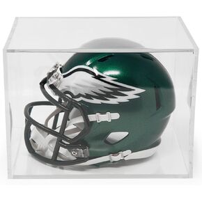 BallQube Mini Helmet Display Case Autographed Mini Helmet Case UV Protected Mini Helmet Cube Display Memorabilia Mini Helmet Display Case Square Clear Sports Storage Mini Helmet Display Case Holder