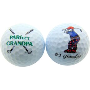 Happy Fathers Day Grandpa Set of 2 Golf Ball Gift Pack for Grandfather