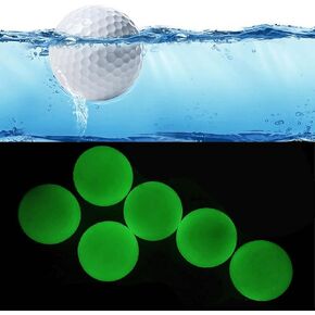 Glow & Floater Golf Ball, Luminous Golf Float Ball, Night Practice Glow Floating Golf Ball, Night Golf & Water Golf, Recharge by UV Flashlight, Stay Bright for 20~30 Minutes