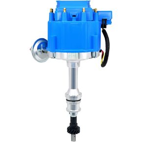 MAS Complete HEI Distributor 65K Coil 7500 RPM Compatible with Small Block Ford SBF 5.8 L 351W Windsor 8 Cylinder One Wire Installation Blue Cap