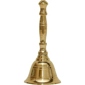 Brass Hand Bell for Wedding Events Decoration, Food Line, Alarm, Jingles, Ringing (Medium)