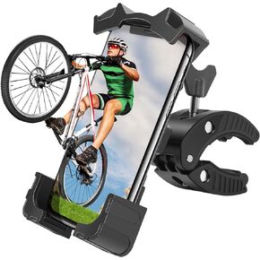 Universal Golf Cart Phone Holder, Phone Mount for Bike, Bicycle, Push Cart, Boat, Car, Stroller, Motorcycle, Fits Most Mobile Smartphones, Adjustable Handlebar Cell Phone Holder Shockproof