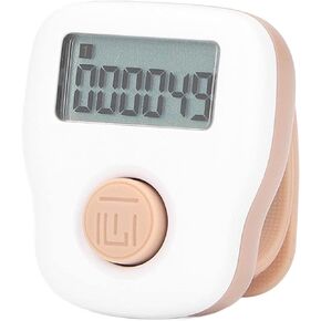 Tally Counter, White USB Rechargeable Clicker Counter Stitch Counter With Anti Sweat Silicone Ring Matte Texture 6 Channel Counting