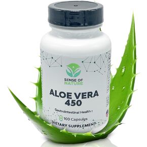 Aloe Vera 450 Capsules Organic | Non-GMO Aloe Vera Pills | Made with USDA Organic Aloe Vera Supplements | Digestive & Joint Support Supplement