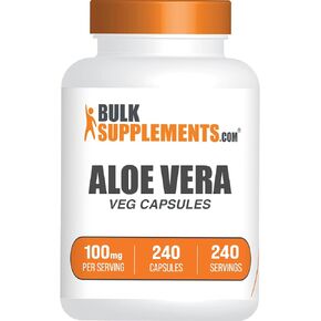 BULKSUPPLEMENTS.COM Aloe Vera Extract Veg Capsules - Herbal Supplement, Aloe Vera Powder - 100mg of Pure Aloe Vera Extract per Serving - 240 Servings (240 Capsules)