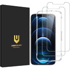 واقي شاشة من الزجاج المقوى المقاوم للكسر لهاتف iPhone 12/12 Pro [عبوة من قطعتين] [إطار سهل التثبيت] [صلابة 9H] [99.99% HD Clear] [خالٍ من الفقاعات] لهاتف Apple 6.1 بوصة