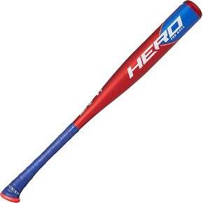 مضرب كرة فأس 2023 هيرو (-11، 2-1/4 بوصة) USABat Tee Ball Bat، قطعة واحدة من خليط معدني، أحمر/أزرق، 26 بوصة / 15 أونصة.