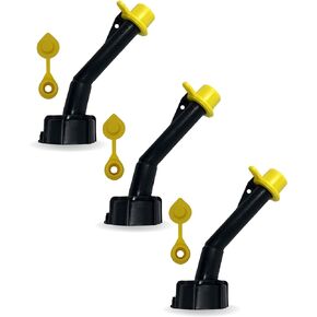 Super Spouts Gas Can Spout Replacement for Blitz Old Style Nozzles with Caps and Vents. 3 Pack