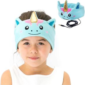CozyPhones Kids Headphones, Headband Earphones for Children, Baby, & Toddlers 1-3. Stretchy & Comfy for Home, Plane & Car Travel Accessories - Mystic Unicorn