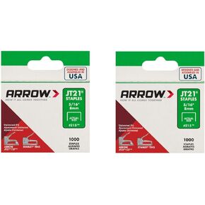 Arrow Fastener 215 Genuine JT21/T27 5/16-Inch Staples, 1,000-Pack - 2 Pack