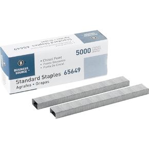 Business Source 65649 Standard Staples, Chisel Point, 210 Strip, 5000/BX, SR