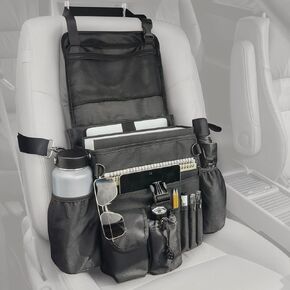 Car Organizer Front Seat: Portable Large Capacity Passenger Car Seat Organizer With Laptop Storage Adjustable Strap Trunk Organizer ​Universal For Police | Driver | Office | Travel