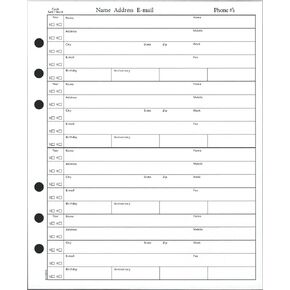 5 3/4 x 7 Inch Address Book Refills 24 Sheets (48 Pages) ACCE Brand Fits Older Hallmark. Please Measure Your Pages Before Ordering