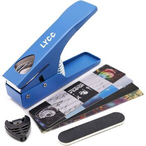 DIY Guitar Pick Punch luxury gift package the Premium Guitar Pick Maker paddle clip Strips and a file for smoothing - blue