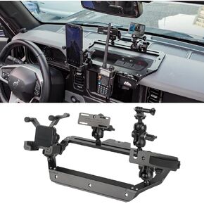 Dashboard Phone Holder Compatible with 2021 2022 2023 2024 Ford Bronco 2/4 Door Accessory, Holds 4 Devices Bronco Phone Holder, 360° Adjustable Cell Phone Intercom GoPro Car Mount