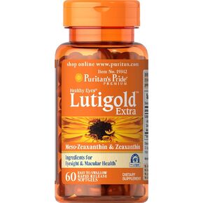 Puritan's Pride Healthy Eyes Lutigold Extra - 60 Soft Gels - Lutein with Meso-zeaxanthin and Zeaxanthin