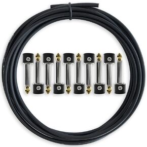 Crosby Solderless Pedalboard Cable Kit - 2 Pack of Gold Tip Connectors with Magnetic Screws Make 1 DIY Custom Patch Cable