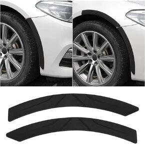 BESULEN 2PCS Car Wheel Tire Eyebrow Strips, Auto Fender Flare Arch Lip Trim Strips, Silicone Anti Collision Self Adhesive Protector Sticker for Auto Body Edge, Universal Car Accessories (Black)