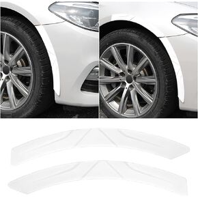 BESULEN 2PCS Car Wheel Tire Eyebrow Strips, Auto Fender Flare Arch Lip Trim Strips, Silicone Anti Collision Self Adhesive Protector Sticker for Auto Body Edge, Universal Car Accessories (Black)