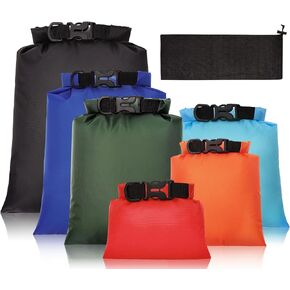 6 Pack Waterproof Dry Bags,Ultimate Dry Sack,Lightweight Outdoor Dry Sacks,Multicolour Dry Bag for Kayaking Hiking Rafting Boating Camping Swimming Travel(1.5L, 2.5L, 3L, 3.5L, 5L, 8L)