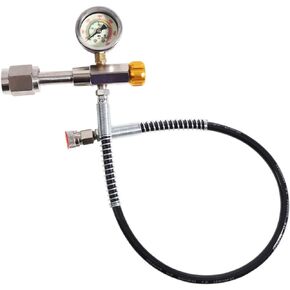 TUXING CGA347 Paintball Filling Station,Female Thread and Gold Release Valve Air Rifle PCP Charging Adaptor,24Inch Hose,for Paintball PCP SCBA 0-6000 PSI Filling Station Inflation Valve Kit