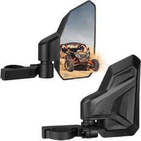 KEMIMOTO 3-Way Adjustable UTV Side Mirrors Compatible with Can Am Maverick X3, Polaris RZR, Pioneer Talon, Kawasaki Teryx Krx, CFMOTO Zforce, SXS Mirrors Fit with Windshield for 1.6"-2" Roll Bar