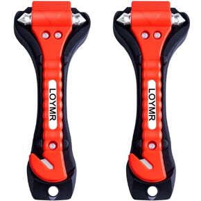 2 Pack Car Safety Hammer, with Seat belt Cutter and Glass Window Punch Breaker, Emergency Rescue Disaster Escape Tool