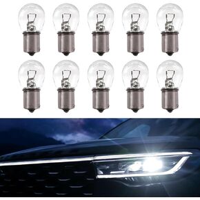 10 PCS Car Brake Bulbs, 1141 Flat Angle Single Light Turn Signal Light, 12V 21W Super Bright Light Tail Light Replacement, Universal for Most Cars, Trucks and Vans (Yellow)