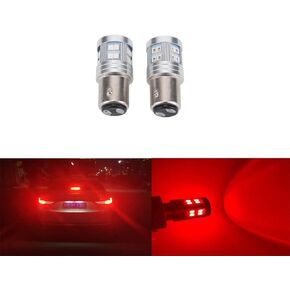 1157 Led Brake Light 1157 7528 2357 2057 BAY15D Led Car Bulbs with Projector 12V 24V Back Up Reverse Tail Brake Parking Lights, Brilliant Red 2pcs
