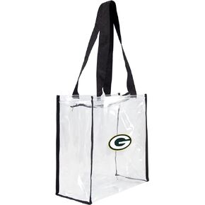 Littlearth unisex-adult NFL Green Bay Packers 1 Clear Square Stadium Tote, Clear, 11.5" x 5.5" x 11.5"