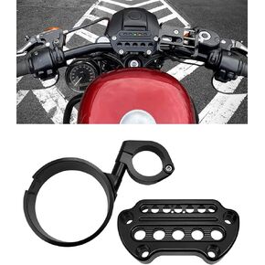 Side Mount Instrument Bracket and Speedometer Relocation Cover Compatible with Harley Davidson Sportster XL Models 1993-2020 XL883 XL1200 Iron 883 Forty-Eight 72 48, Black