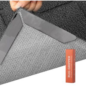 hicorfe 8 PCS Rug Tape,Reusable Washable Grippers for Rugs,Original Double Sided Non-Slip Rug Pads,Stop Curling and Bunching,Pervent Sliding,Stay Rug Down in Place on The Hard Wood Floor