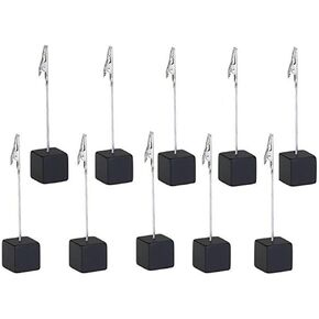 Xiaoyztan 10 Pcs Black Resin Cube Base Alligator Clip Note Card Table Stand Holder for Wedding Party or Meeting Displaying Place Card Holder