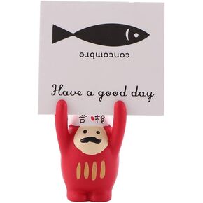 Memo Holders Resin Cartoon Animal Picture Holder Card Holder Paper Clip Holder Photo Clip Memo Stand Desktop Decoration for Home Office (Black cat)