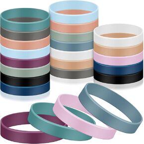 24 Pcs 8 Inch Colored Silicone Rubber Bands Silicone Elastic Bands Long Lasting Wrapping Bands for Books, Art, Bag Wraps, Exercise, Crab Traps, Bottle, Wallet (Pastel Color) in Kuwait