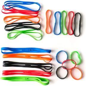 GRIFITI H Band Joes Colorful Cross Style 4, 6, 9, 12 Inch Assorted 20 Pack X Shape Wrist, Folders, Cameras, Art, Cooking, Wrapping, Exercise, Bag, Dungies, Big Strong & Heavy Duty Silicone Long Rubber