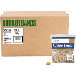 Upgrade Office Supply UPG23710 Rubber Bands, Size #10 (1-1/4 x 1/16"), 1/4 lb. Bag, Approx. 925 Bands, Natural Crepe, Made in USA