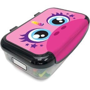 ZIPIT Large Recycled Plastic Pencil Box for Girls | Large Capacity Pencil Case | Pencil Holder for Kids (Pink Unicorn)
