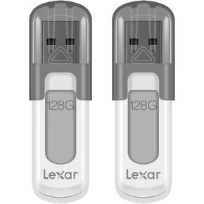 Lexar 32GB 3-Pack JumpDrive V100 USB 3.2 Gen 1 Flash Drive for Storage Expansion and Backup, Gray, Pink, Blue (LJDV100032G-B3NNU)