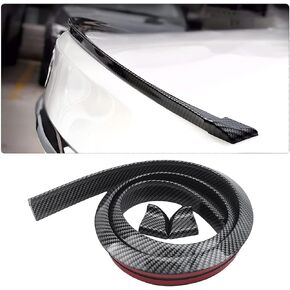 Blilo Car Trunk Spoiler Lip Kit, Universal 4.9ft Automotive Rear Wing Strip Bar Kit, Vehicle Punch-Free Installation Tail Fin Roof Spoiler Sticker, Auto Exterior Accessory for Most Cars (Carbon Fiber)